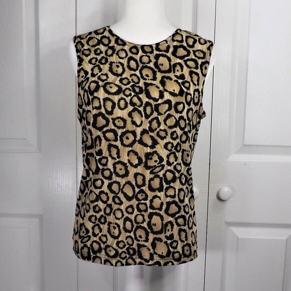 Frazier Lawrence Lg Leopard Print Sleeveless Top L - Picture 2 of 13